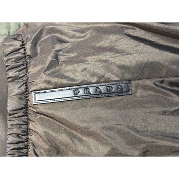 Prada Mens Jacket Size 52 (US L) Bwn/Blue Windbreaker Full Zip Pockets LTWT - Picture 5 of 8